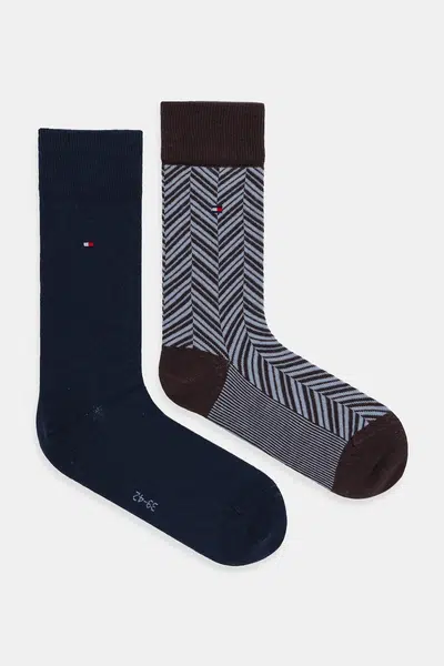 Ponožky Tommy Hilfiger 2-pack hnědá barva, 701236309
