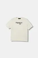 Dětské bavlněné tričko Napapijri S-PRIMIERO béžová barva, s potiskem, NP0A88ZY2061