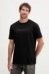 Bavlněné tričko Armani Exchange pánské, černá barva, s potiskem, XM001280 AF10361