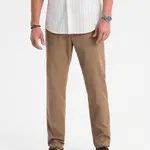 Ombre Men's REGULAR FIT chino pants with fine texture - dark beige