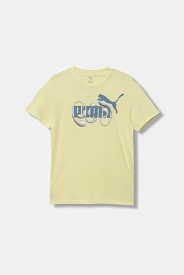 Dětské bavlněné tričko Puma GRAPHIC No. 1 Logo Tee G žlutá barva, 688497