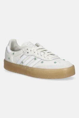 Kožené tenisky adidas Originals Sambae W dámské, béžová barva, JS3953