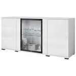 Livetastic ŠIROKÁ KOMODA, bílá, vysoce lesklá bílá, 150/69,7/39,5 cm