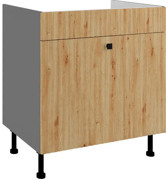 Spodní skříňka pod dřez Ava 80 ZL 1S BB - Premium Box Barva korpusu: Antracit, Barva dvířek: Dub Artisan