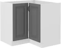 Spodní rohová skříňka Stilo 90x90 DN 2F BB Barva korpusu: Bílá, Barva dvířek: Dust Grey