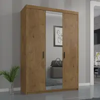 Šatní skříň Elena 3D Barva korpusu: Dub - lefkas, Varianta: Se zrcadlem