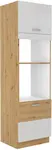 Vysoká skříňka pro vestavnou a mikrovlnou troubu Artisan 60 DPM-210 2F Barva korpusu: Dub artisan, Barva dvířek: Bílý lesk