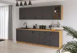 Kuchyňská linka 260 cm Stilo 3 Barva korpusu: Dub artisan, Barva dvířek: Grafit