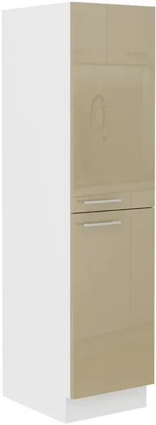 Vyšší potravinová skříňka Lara 30 DK-162 2F CARGO Barva korpusu: Bílá, Barva dvířek: Cappucino lesk