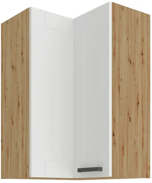 Horní rohová skříňka Luna 60x60 GN-90 2F (90°) Barva korpusu: Dub artisan, Barva dvířek: Bílá
