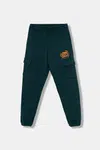 Dětské tepláky Puma MID90s Cargo Sweatpants FL B zelená barva, s potiskem, 688474