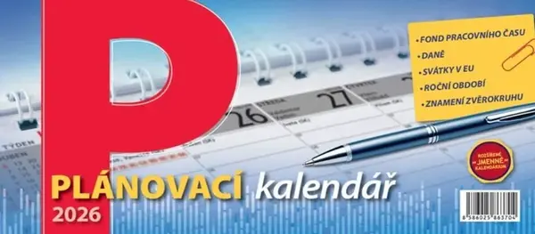 Plánovací kalendář 2026 - stolní kalendář