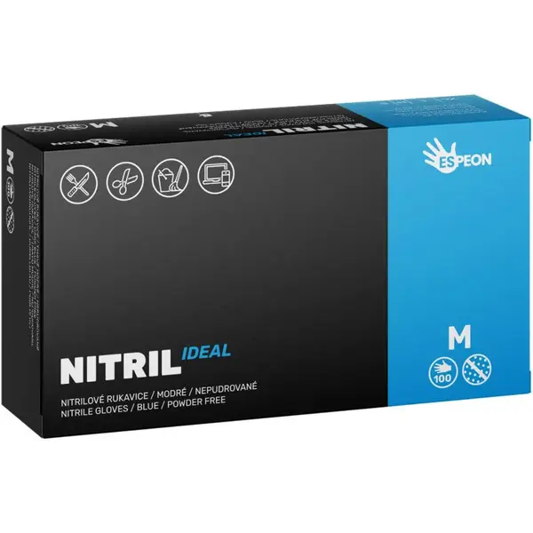 Espeon Nitril Ideal3 Blue nitrilové nepudrované rukavice velikost M 100 ks