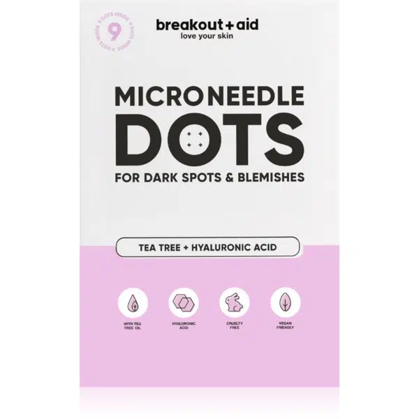 breakout + aid Microneedle Dots lokální péče s mikrojehličkami na tmavé skvrny po akné 9 ks