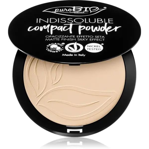 puroBIO Cosmetics Indissouble kompaktní pudr s matným efektem odstín T01 9 g