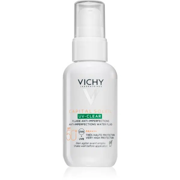 Vichy Capital Soleil UV-Clear protivrásková péče pro mastnou pleť se sklonem k akné SPF 50+ 40 ml