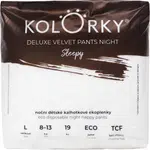 Kolorky Deluxe Velvet Pants Night Sleepy jednorázové plenkové kalhotky na noc L 8-13 kg 19 ks