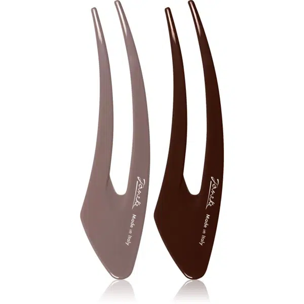 Janeke Hair Clip sponky do vlasů Brown 2x15 cm