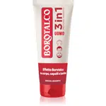 Borotalco MEN 3 in 1 sprchový gel pro muže na obličej, tělo a vlasy vůně Amber 200 ml