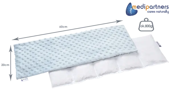 Medi Partners Thermophor with cherry seeds large 20x60 – 5 chambers Minky – Light blue