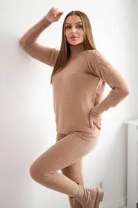 Dvoudílný set svetrů z alpaky camel