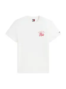 Tommy Jeans Tričko  červená / biela