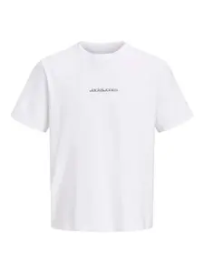 JACK & JONES Tričko 'JCOECHO'  marhuľová / čierna / biela