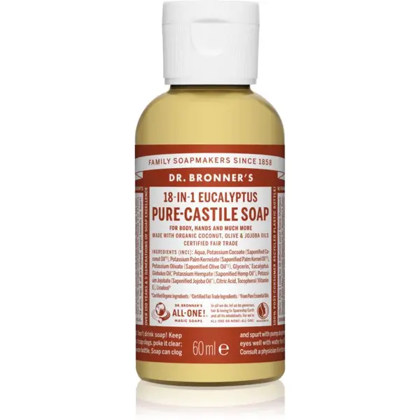 Dr. Bronner’s Eucalyptus tekuté univerzálne mydlo 60 ml