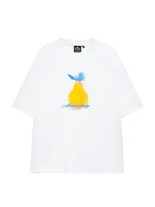 Pull&Bear Tričko 'YELLOW LEMON'  modrá / žltá / biela