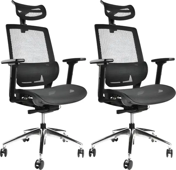 MERCURY 2PACK Ergonomická kancelárska stolička TERRA JNS-103A, čierna (2 ks)