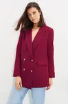 Trendyol Burgundy Oversize Lined Buttoned Woven Blazer Jacket