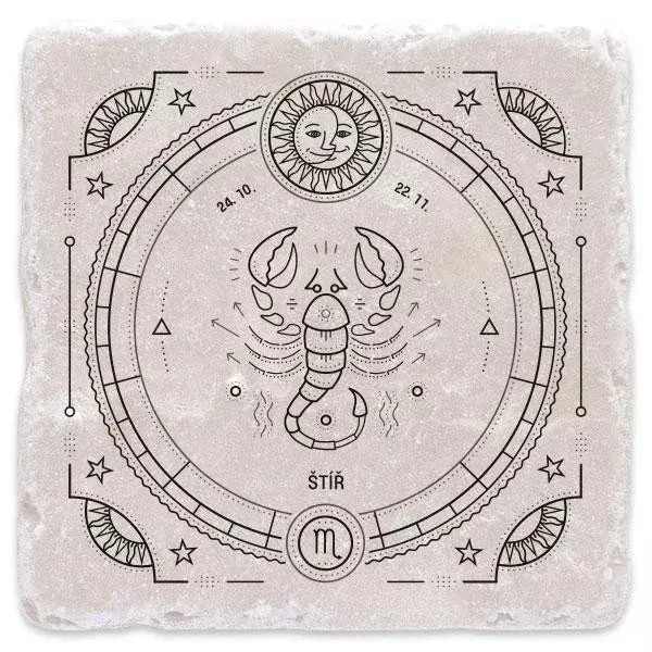 Mramorový tácek - znamení zvěrokruhu, štír