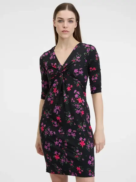 Orsay Černé dámské květované šaty - Dámské