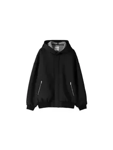 Bershka Tepláková bunda  čierna