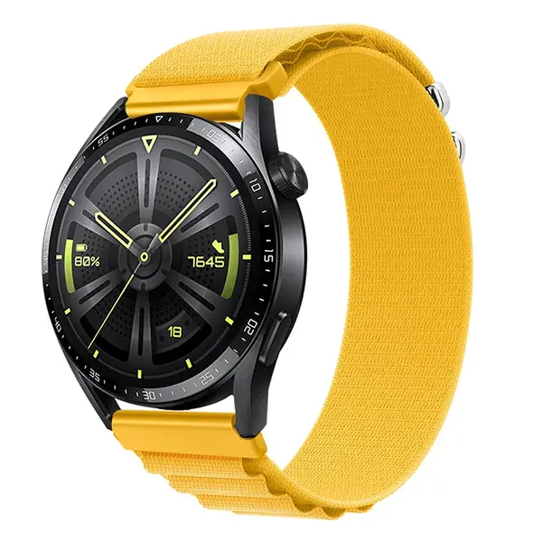 BStrap Nylon Loop remienok na Huawei Watch 3 / 3 Pro, yellow