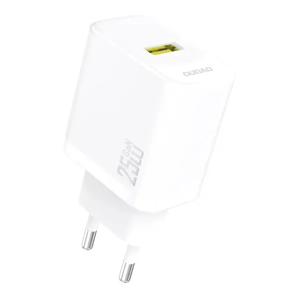 Dudao A27S GaN sieťová nabíjačka USB 25W, biela