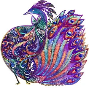 Drevené puzzle Peafowl/L H22008