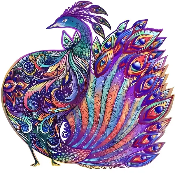 Drevené puzzle Peafowl/L H22008