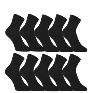 10PACK ponožky členkové bambusové čierne (10HBK960) S