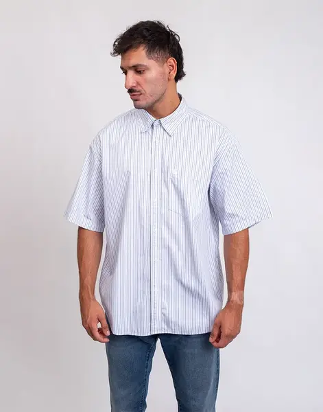Carhartt WIP S/S Keene Shirt Keene Stripe, White S