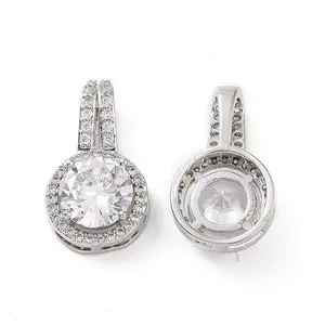 Brass Micro Pave Cubic Zirconia Pendants