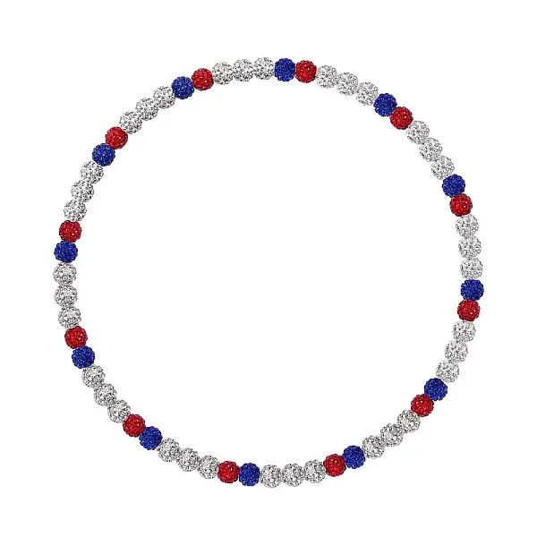 Polymer Clay Rhinestone Round Beaded Necklaces