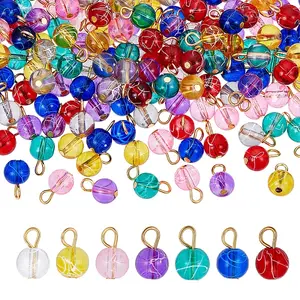 200Pcs Transparent Drawbench Glass Charms