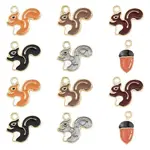 50Pcs 6 Styles Alloy Enamel Pendants