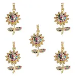 Brass Micro Pave Cubic Zirconia Pendants