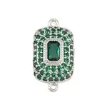 Brass Micro Pave Cubic Zirconia Connector Charms