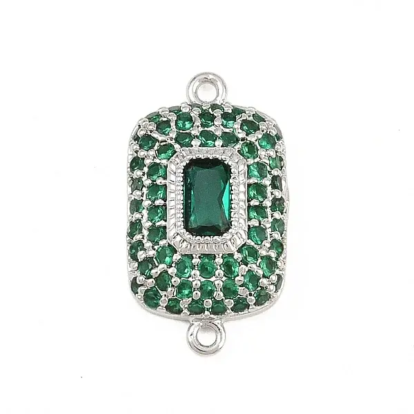 Brass Micro Pave Cubic Zirconia Connector Charms