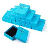 Rectangle Paper Jewelry Set Storage Boxes with Bowknot