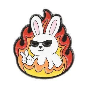 Flaming Animal Alloy Enamel Pins