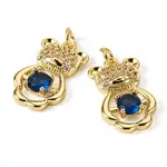 2Pcs Brass Micro Pave Cubic Zirconia Pendants